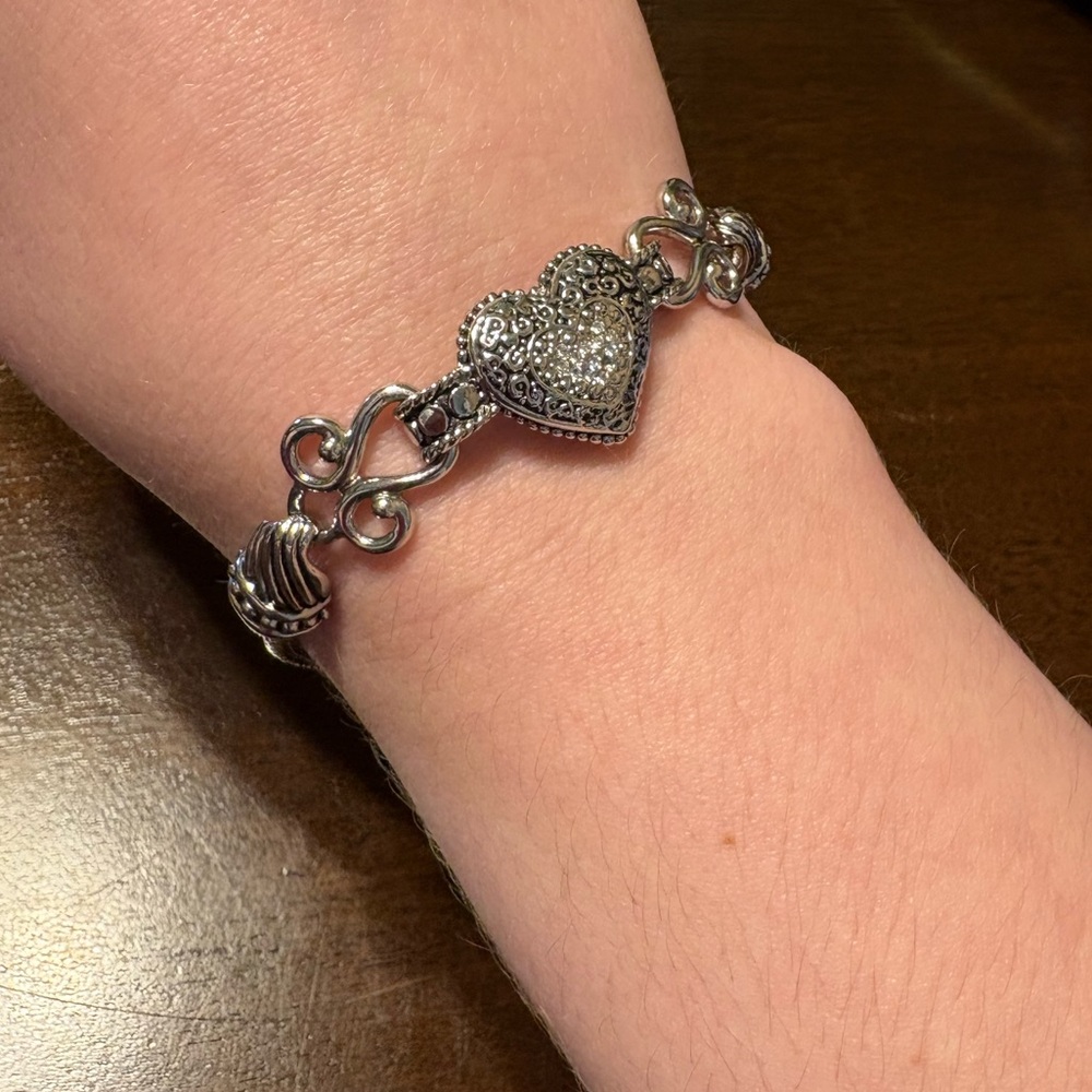 Ornate Lia Sophia “Love Dust” Silver Bracelet - Picture 2 of 5